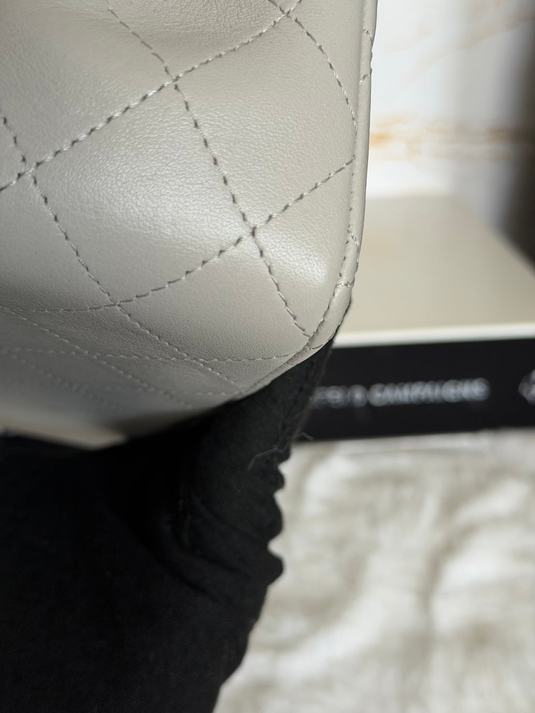 CHANEL Grey Lambskin Aged GHW Top Handle Mini Rectangular Flap Bag 2021 21A collection