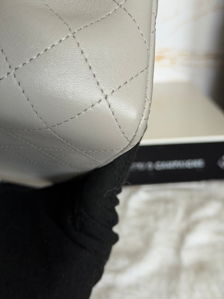 CHANEL Grey Lambskin Aged GHW Top Handle Mini Rectangular Flap Bag 2021 21A collection