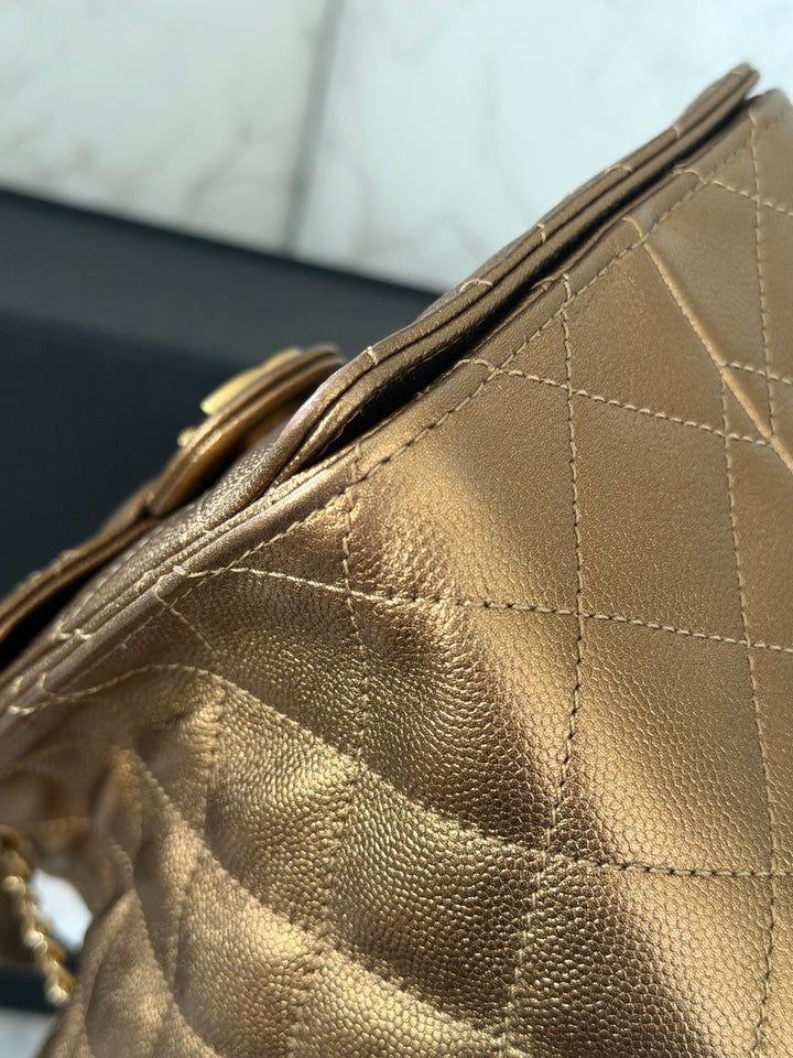 CHANEL 25A 2025 Bronze Caviar aged GHW 25 Hobo Bag size Small