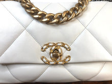 Load image into Gallery viewer, Chanel 19 size Small from series 30 White Goat Skin Mixed Hardware Flap Bag
