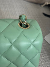 Load image into Gallery viewer, Chanel series 31 21C collection 2020/2021 Pastel Mint Green Lambskin Champagne GHW Mini Rectangular Flap Bag
