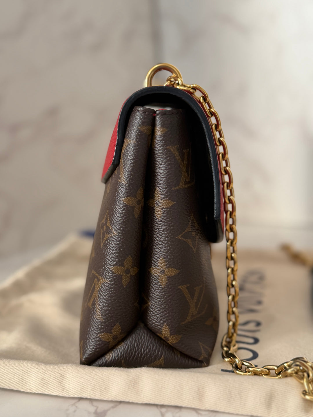 LOUIS VUITTON LV Saint St Placide In Monogram Canvas/Cherry Red