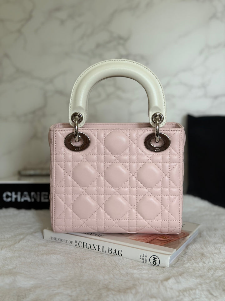 DIOR Mini Lady Dior Two Tone Latte and Rose Tendre SHW 2025