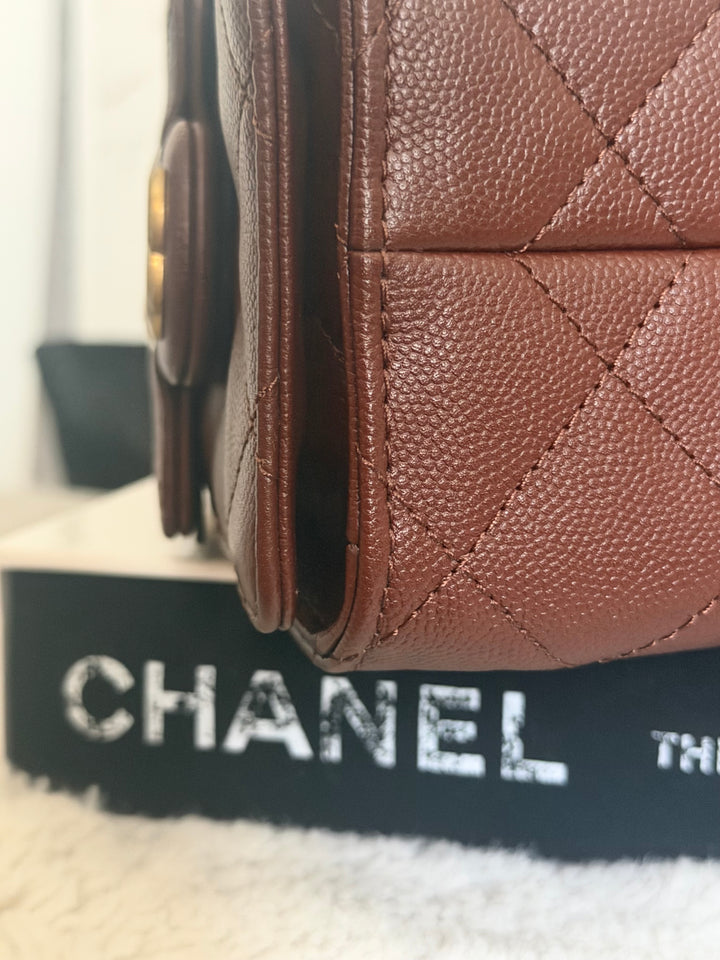 CHANEL 26S Brown Caviar Mini 25 Hobo Bag with Aged GHW 2026