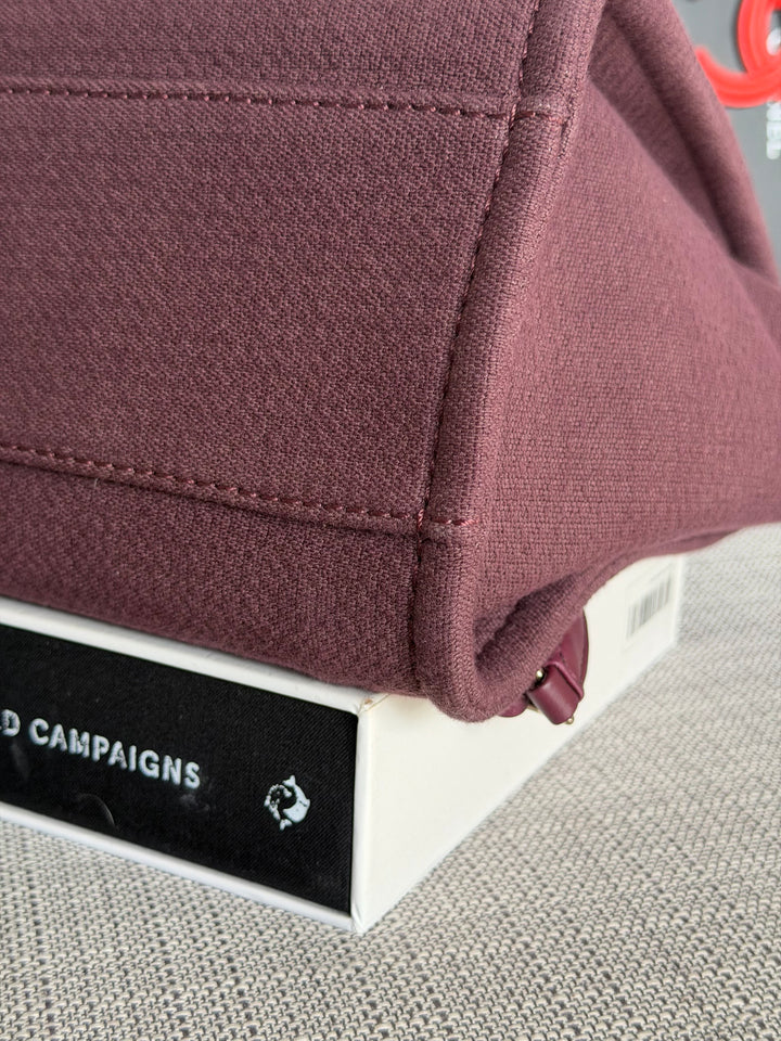 Chanel Burgundy Tweed Deauville Tote with Leather top handle size SMALL 13 inches 2024