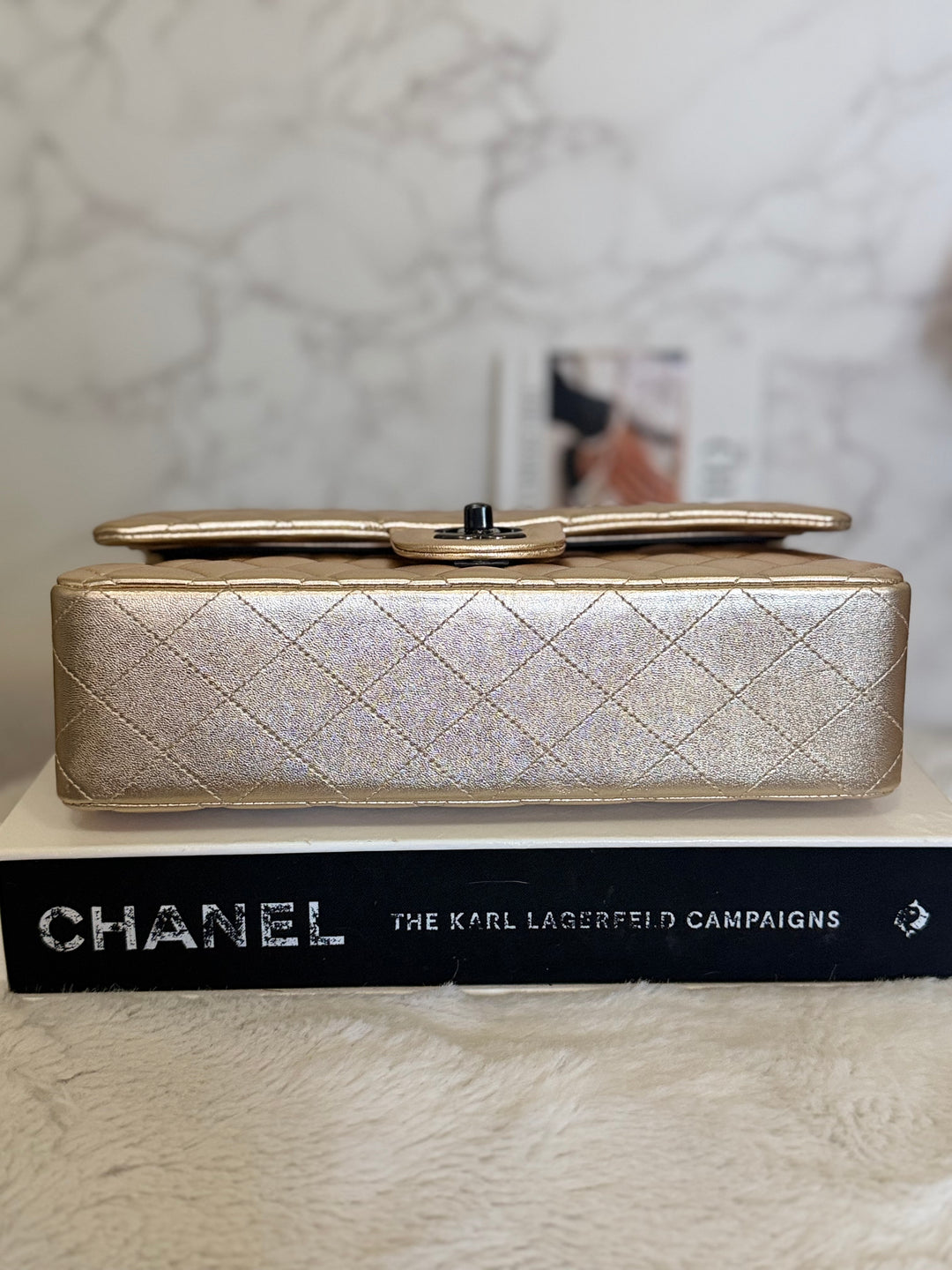 CHANEL series 31 Gold Metallic Lambskin So Black Hardware Medium ML timeless Classic Double Flap Bag 2020/2021