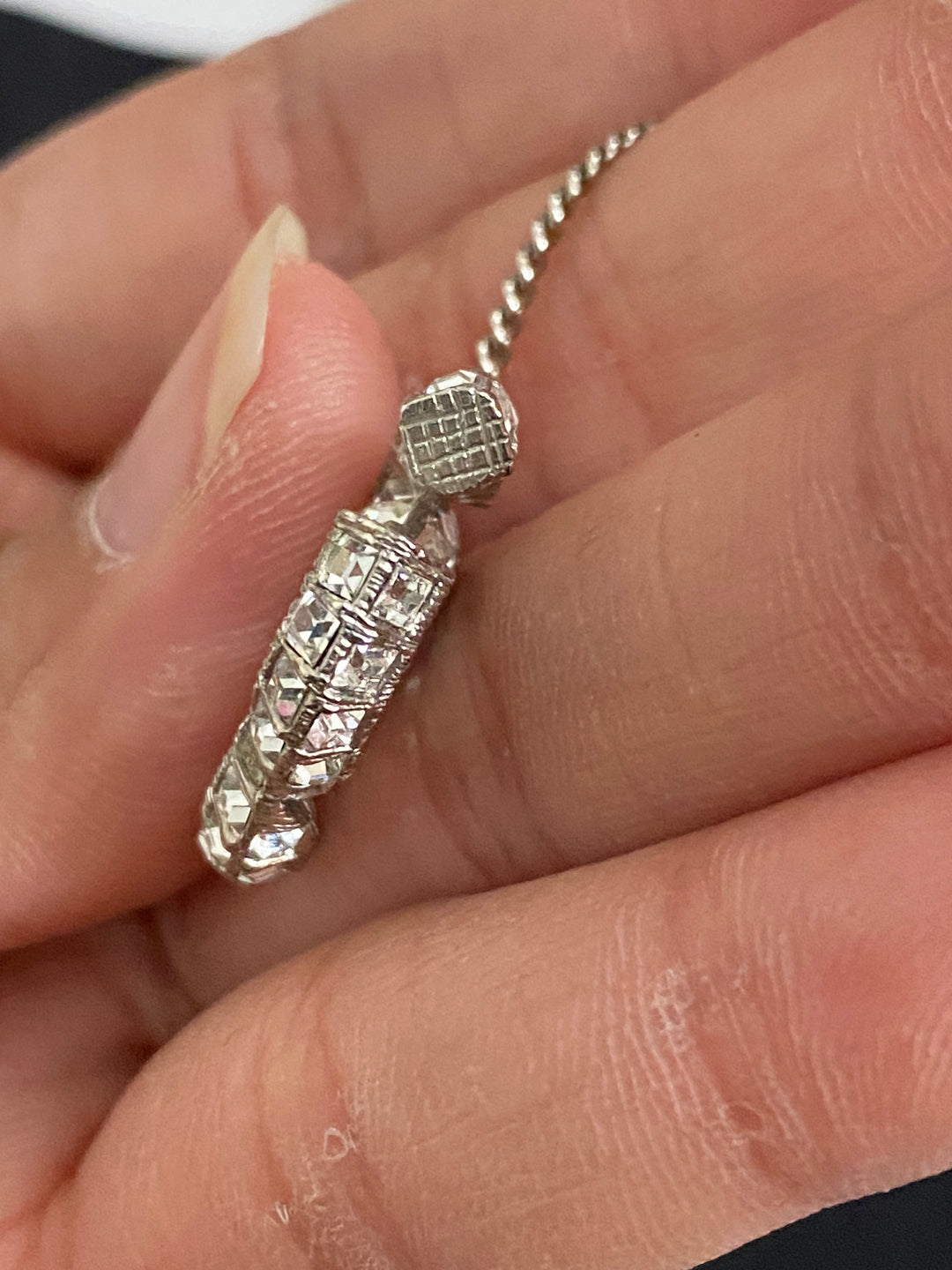 Chanel Crystal Earrings Silver Hardware