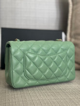 Load image into Gallery viewer, Chanel series 31 21C collection 2020/2021 Pastel Mint Green Lambskin Champagne GHW Mini Rectangular Flap Bag
