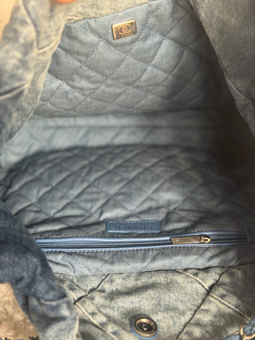 CHANEL Denim 22 Hobo Bag size Medium SHW with detachable pouch 2022
