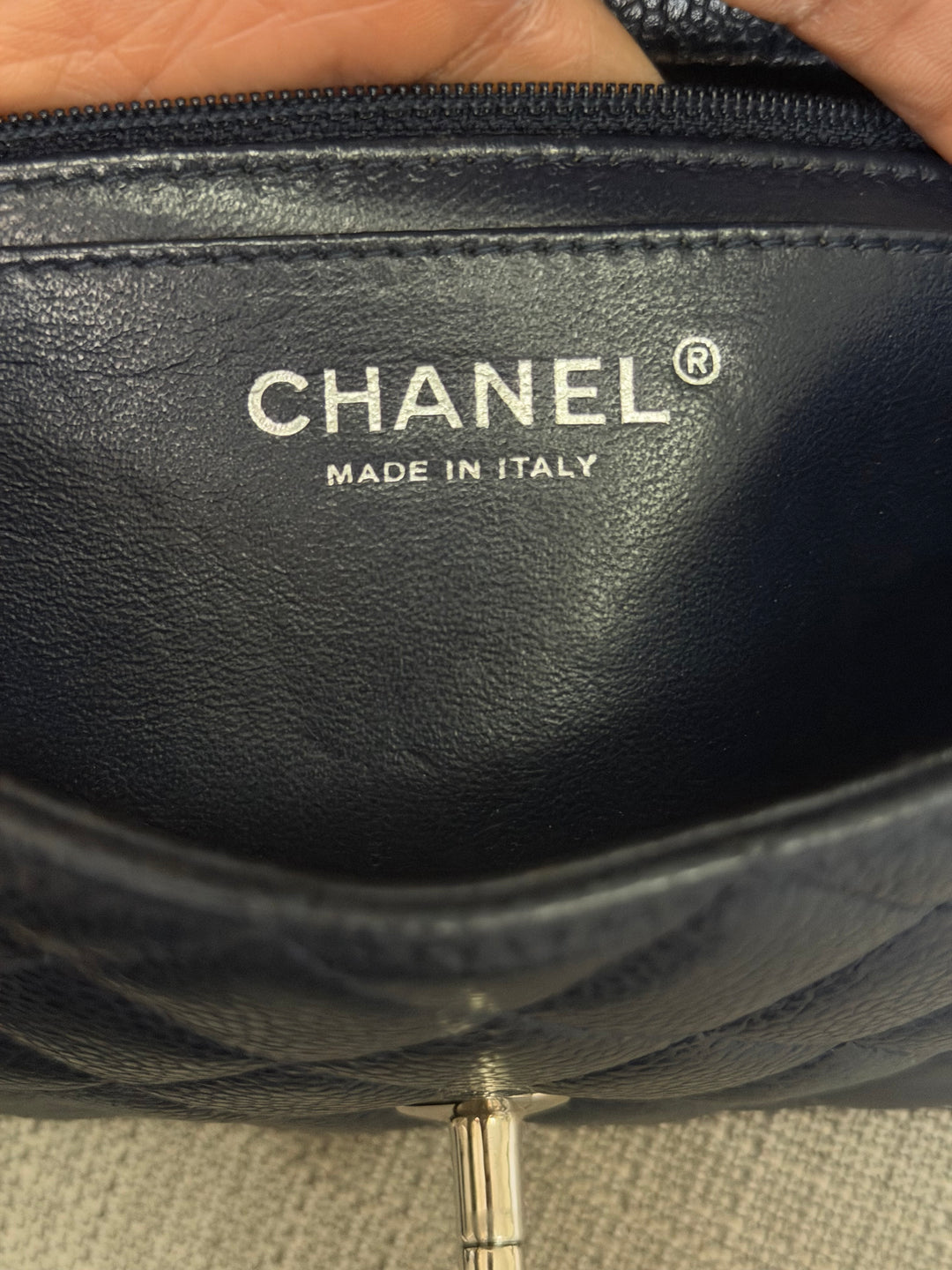 CHANEL series 19 Navy Caviar SHW Mini Rectangular Flap Bag 2014