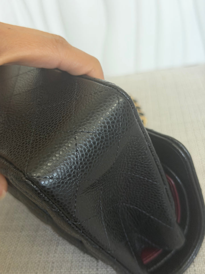 CHANEL Black Caviar GHW SMALL Timeless Classic Double Flap Bag 2022