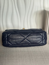 Load image into Gallery viewer, CHANEL 19 Size SMALL 26 cms series 31 Navy Lambskin Mixed Hardware Flap Bag with top handle
