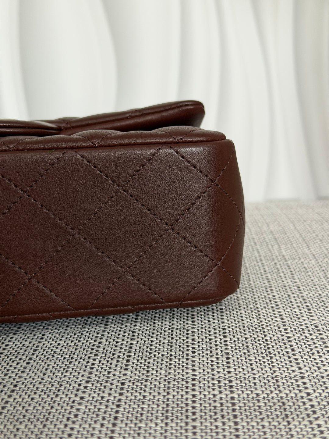 CHANEL 25K collection 2025 Brown Lambskin LGHW Mini Rectangular Flap Bag with Leather Top Handle