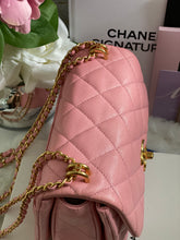 Load image into Gallery viewer, Chanel 22K 2022 Fall/Winter Collection Pink Caviar Coco First Mini Flap Bag with Aged GHW (AS3580)
