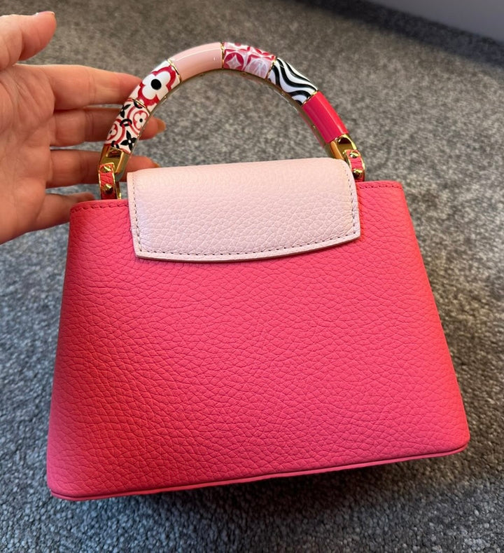 LOUIS VUITTON LV By the Pool Monogram Tile Capucines Mini in Ballet Pink Taurillon