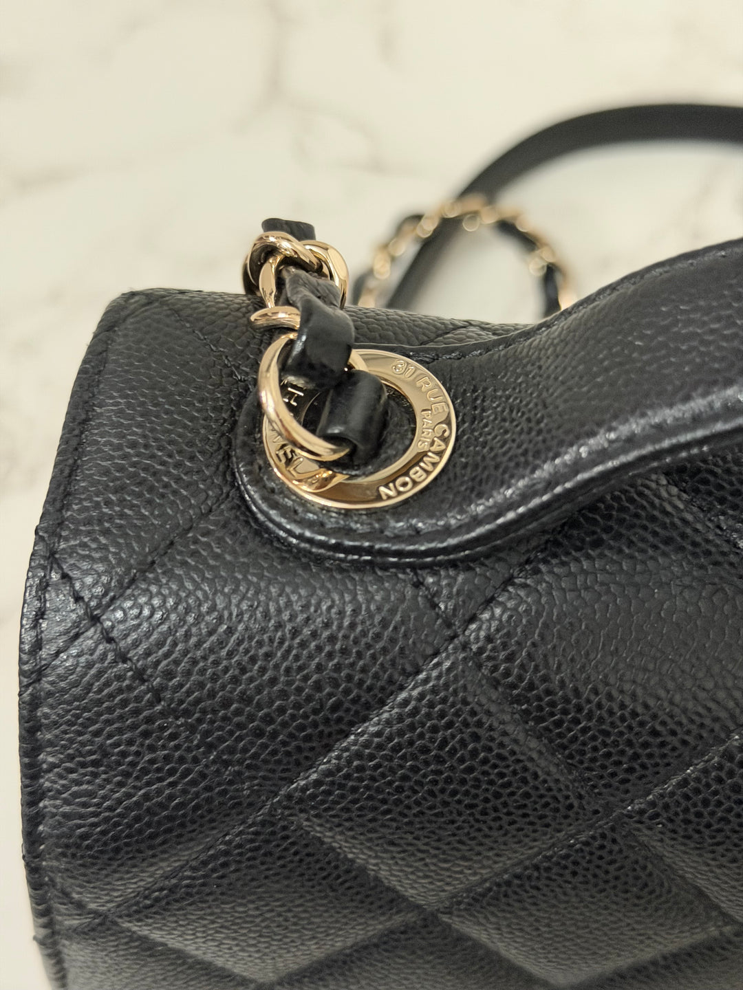 CHANEL Black Caviar LGHW Medium Business Affinity Flap Bag Microchipped