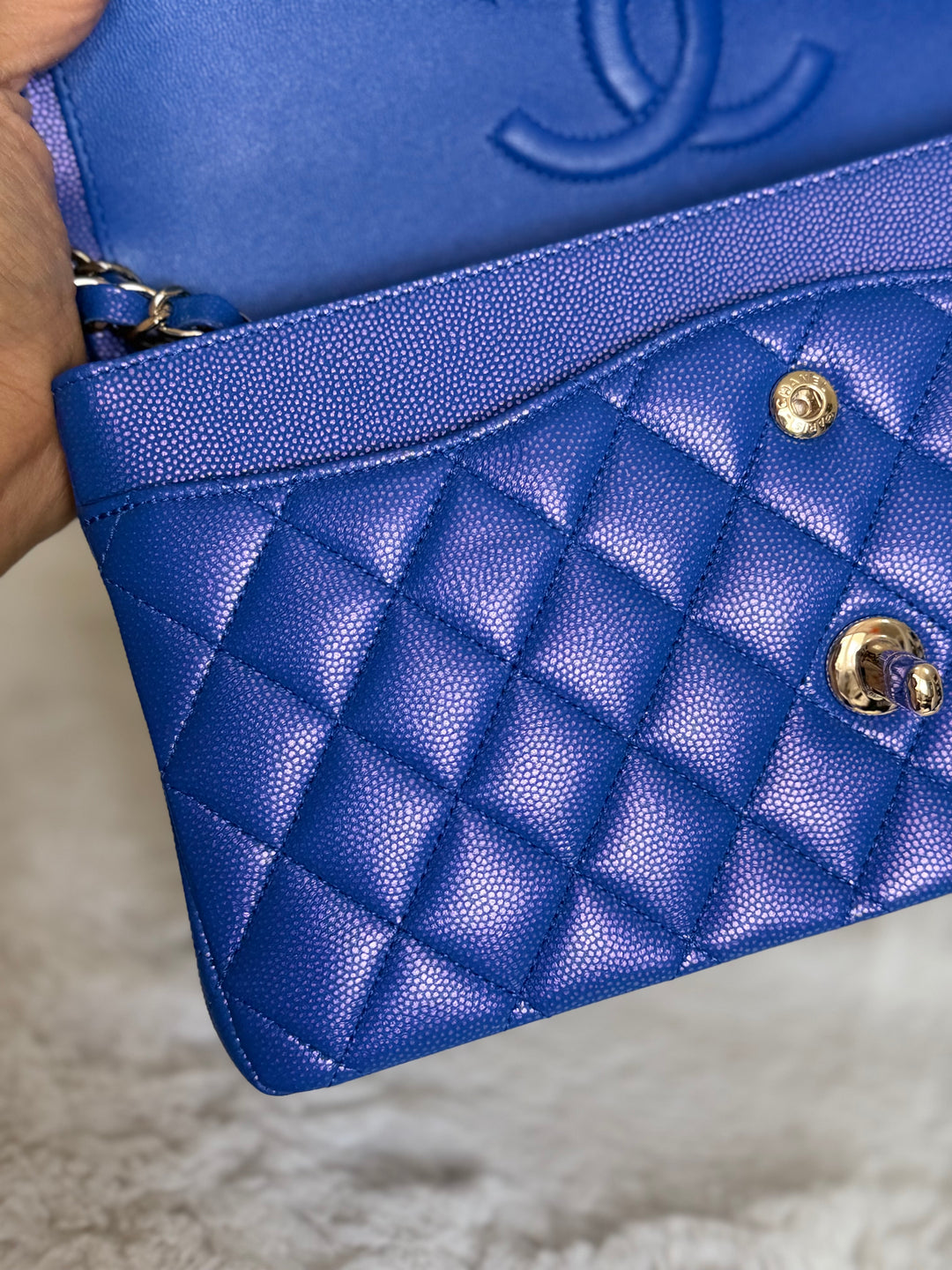 Chanel 21S series 31 Iridescent Electric Cobalt Blue Caviar LGHW Medium M/L timeless Classic double flap bag 2021