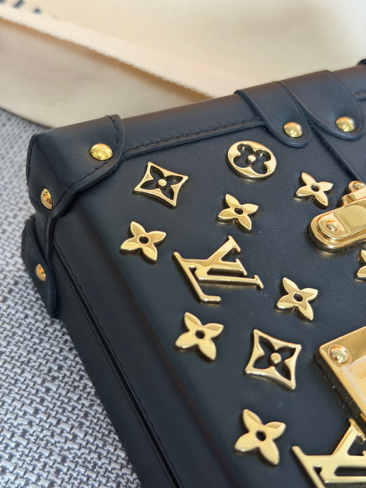 LOUIS VUITTON LV Petite Malle in Metal Black and Gold