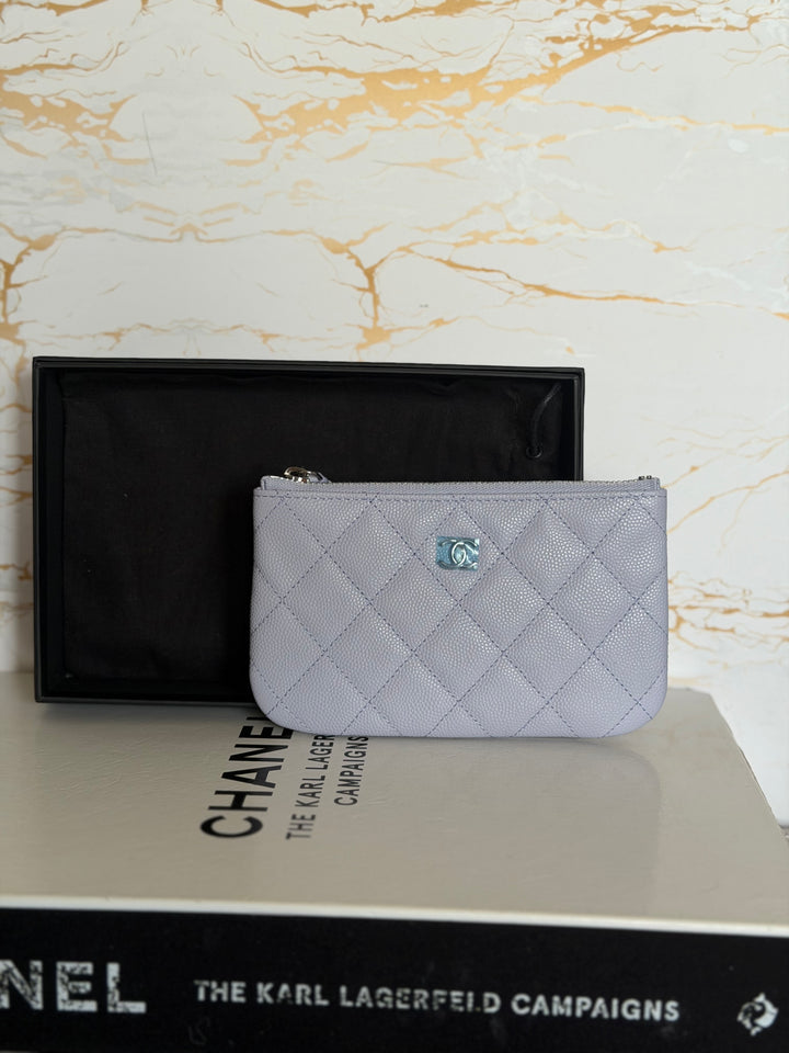 CHANEL series 31 Light purple caviar SHW Mini O Case Pouch 15 cms