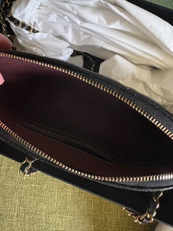 CHANEL Black Caviar LGHW New Style Clutch with chain 2025