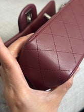 Load image into Gallery viewer, Chanel series 28 2019 Burgundy Lambskin Silver HW Mini Rectangular Flap Bag
