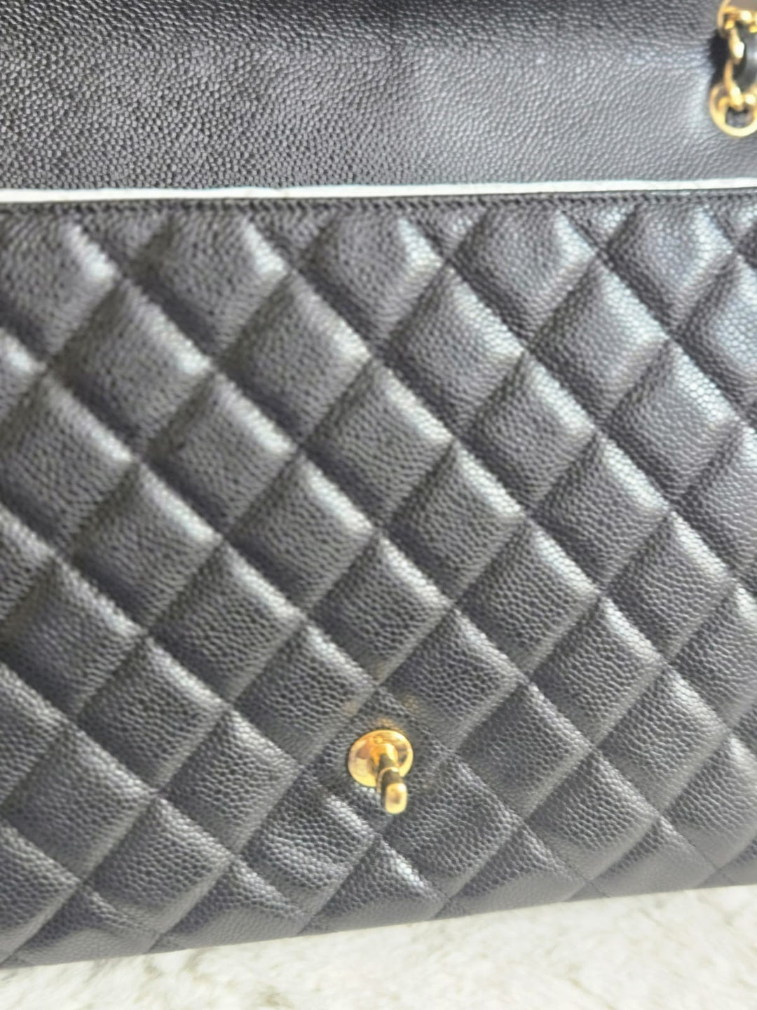 Chanel series 13 2010 Black Caviar Maxi Single Flap Bag with GHW