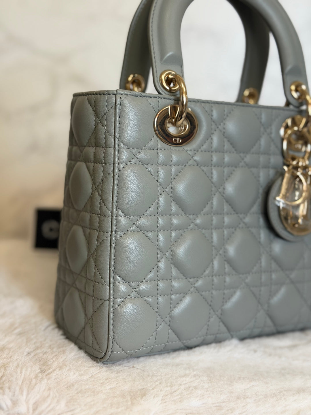 DIOR Lady Dior Grey Lambskin ABCDior size Small 2022 LGHW