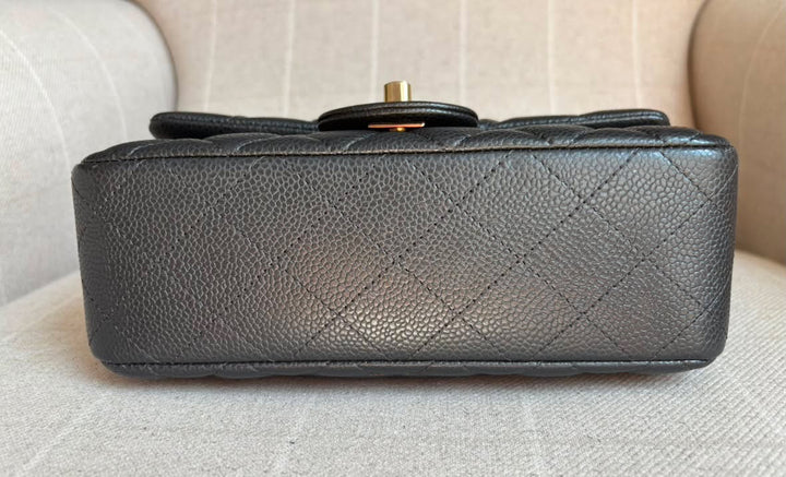 CHANEL series 25 18S iridescent pearly Grey caviar LGHW Mini Rectangular Flap Bag 2018