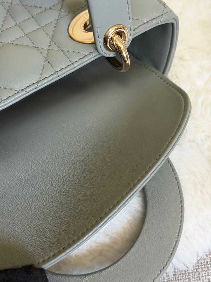 DIOR Lady Dior Grey Lambskin ABCDior size Small 2022 LGHW