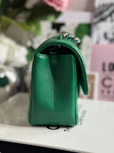 Load image into Gallery viewer, Chanel series 24 (2017) Green Caviar SHW Chevron Mini Rectangular Flap Bag
