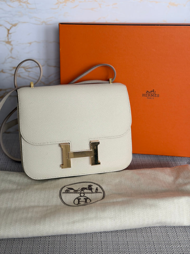 Hermès Constance 18 Mini Constance Craie Epsom Leather RGHW
