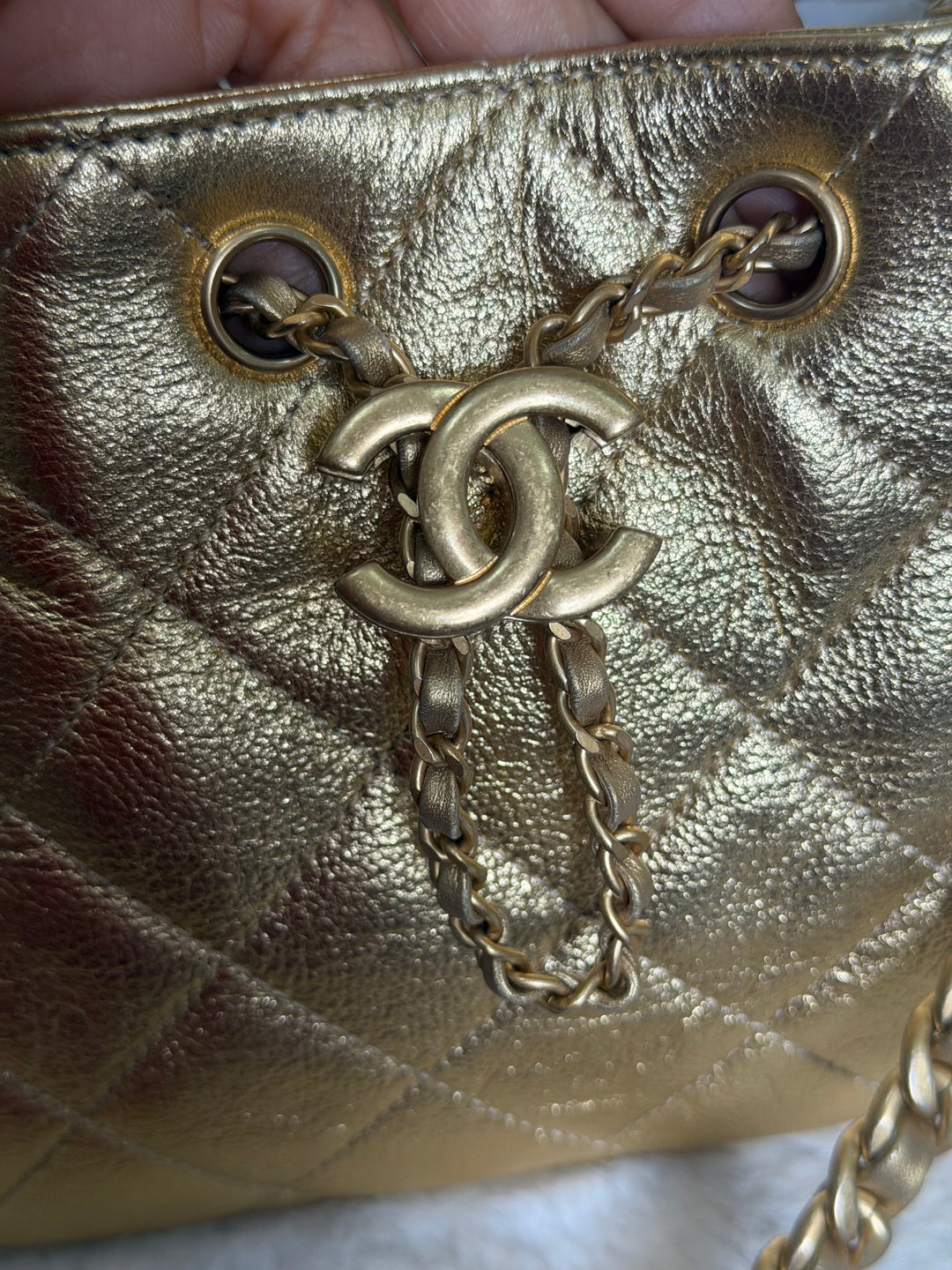 CHANEL 26C Gold Caviar Mini 25 Hobo Bag with Aged GHW 2026