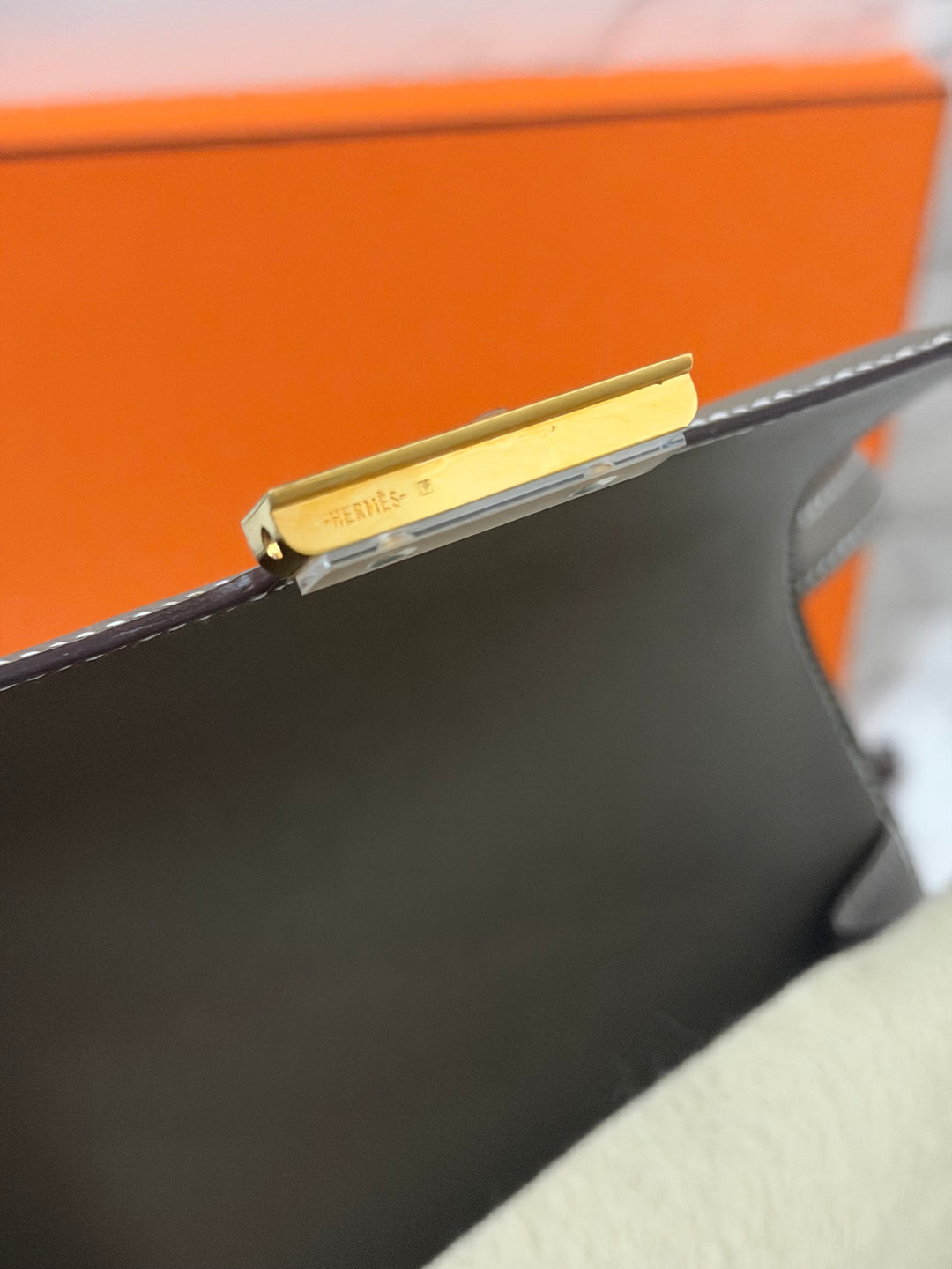 Hermes Constance 18 Etoupe Epsom Leather GHW Flap Bag Stamp D 2019