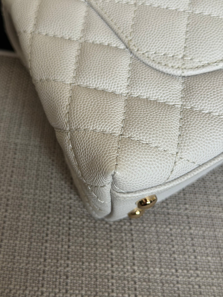 CHANEL series 27 Light Grey Caviar LGHW Coco Handle Size Small with Detachable Shoulder strap 2018