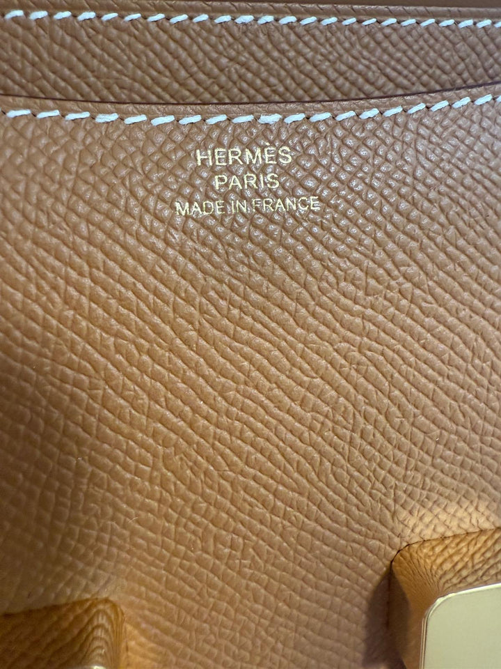 HERMES Constance 18 Gold Epsom Leather GHW Flap bag Stamp B 2023