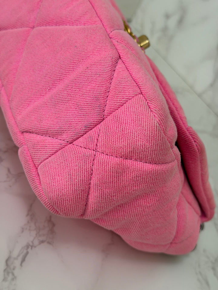 CHANEL 21S 2021 series 31 Pink Denim 19 size Small Flap Bag