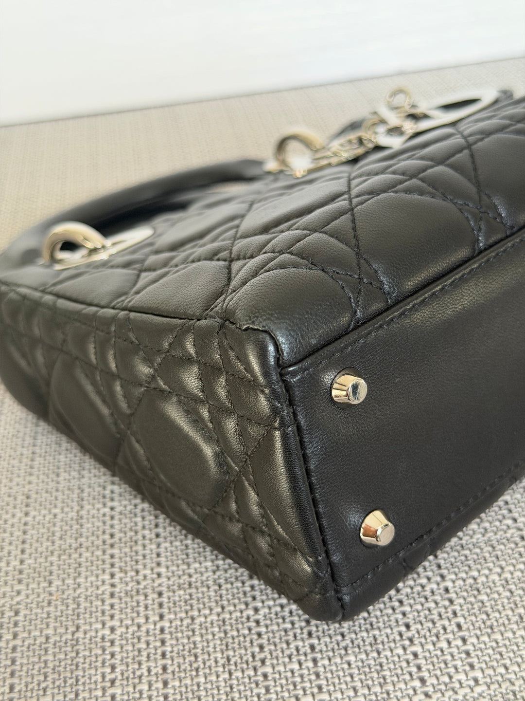 DIOR Lady Dior Mini Vintage Black Lambskin Silver hardware SHW 2006