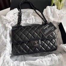 Load image into Gallery viewer, CHANEL So Black Glazed Calf Skin So Black Hardware series 30 Small classic double flap bag
