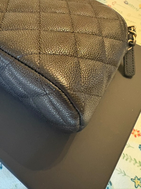 CHANEL Black Caviar LGHW New Style Clutch with chain 2025