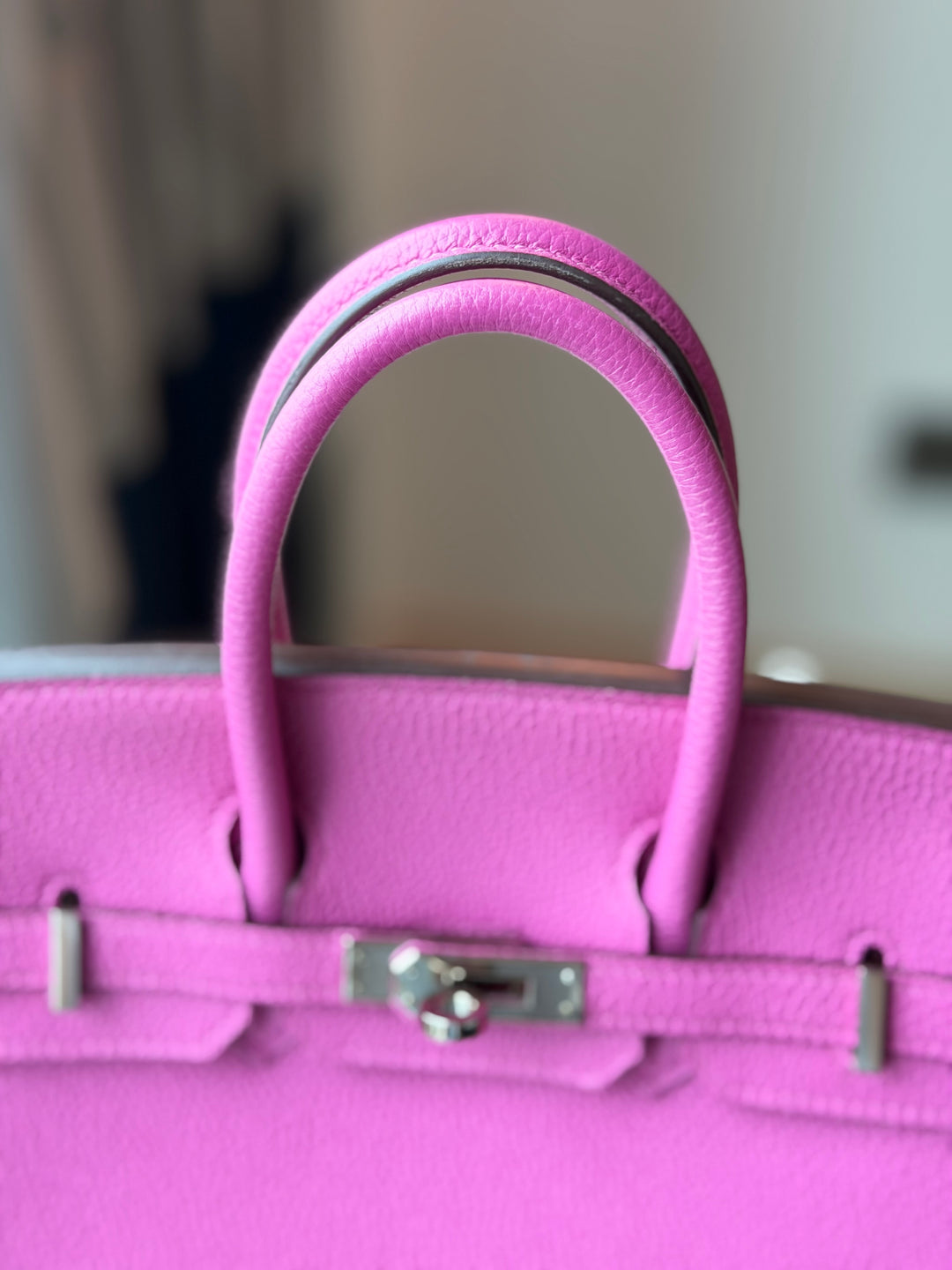 HERMÈS Rose Pourpre Togo Leather PHW Birkin 25 stamp C 2017