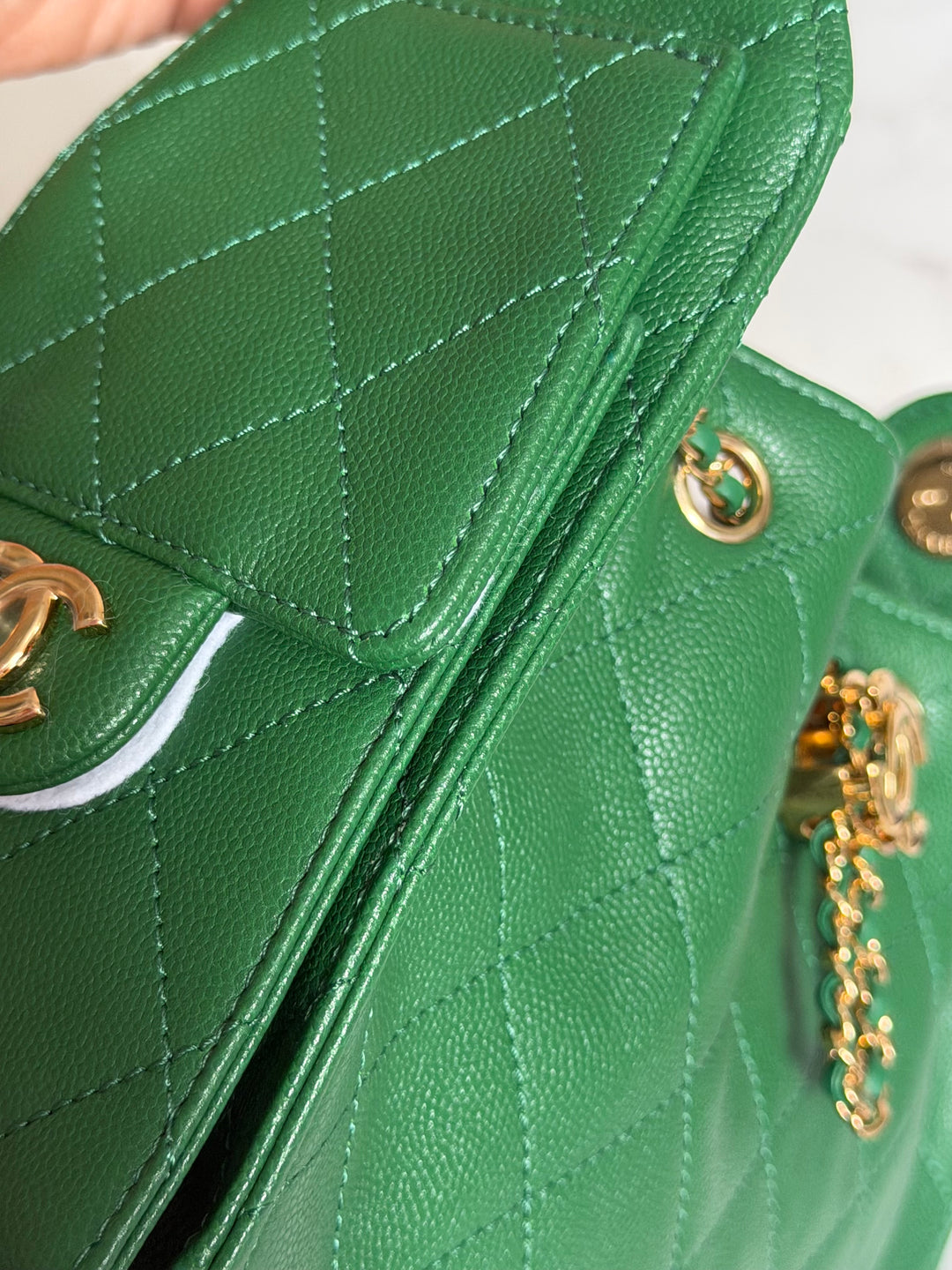 CHANEL Métiers d’art 2026 26A Green Caviar Shiny GHW MINI 25 Hobo Bag