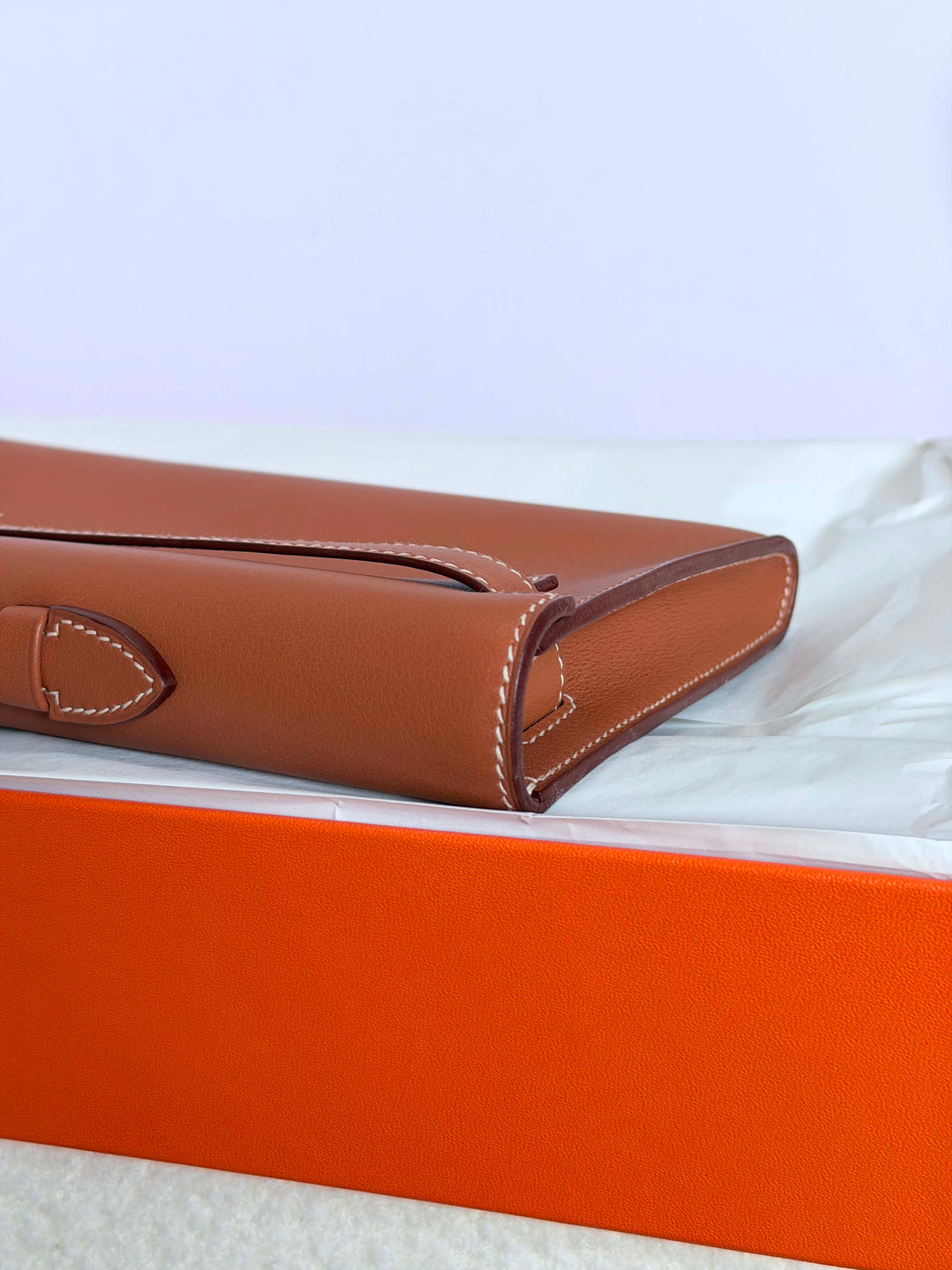 HERMÈS Kelly Cut Gold Swift Leather PHW 2014 Stamp R in []