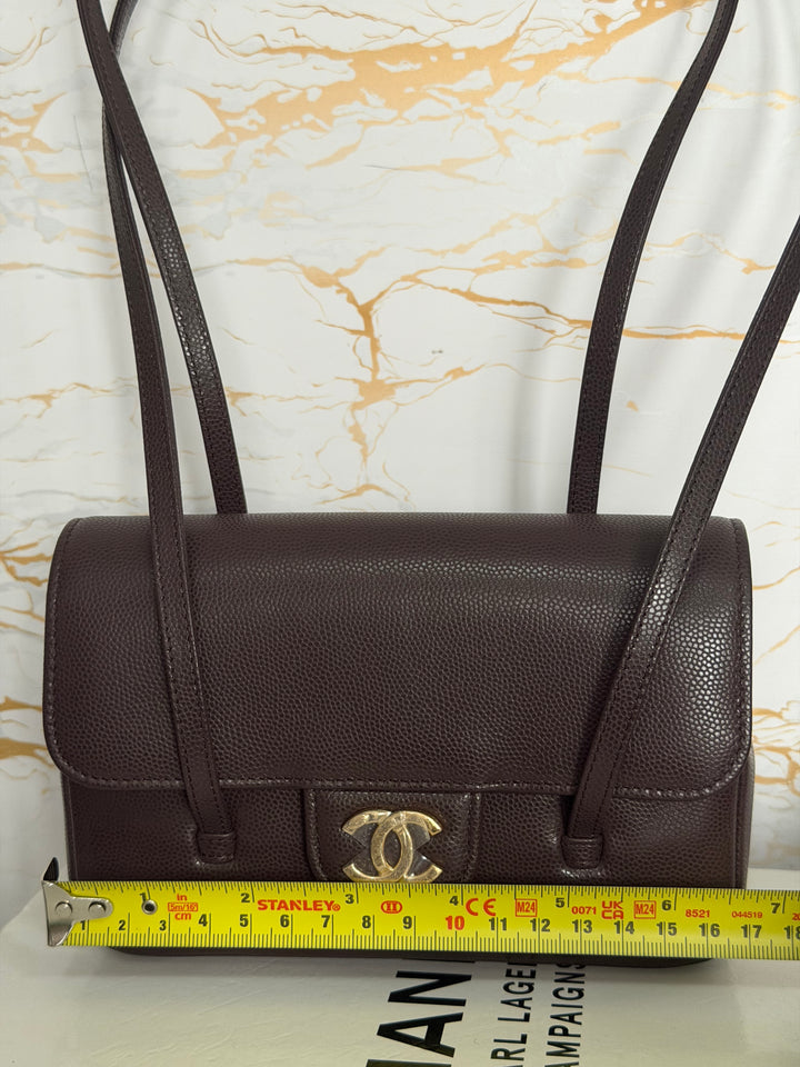 CHANEL Brown Caviar Preppy Mini 26S 2026 with Aged GHW 17 cms