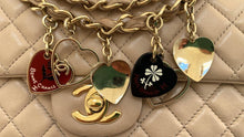 Load image into Gallery viewer, CHANEL Beige Lambskin Valentine East West Flap Bag series 13 with Charms
