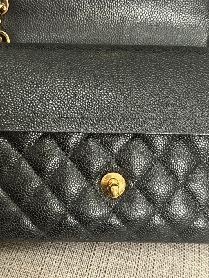 CHANEL Series 24 2017 Black Caviar GHW Medium M/L 11.12 Timeless Classic Double Flap Bag
