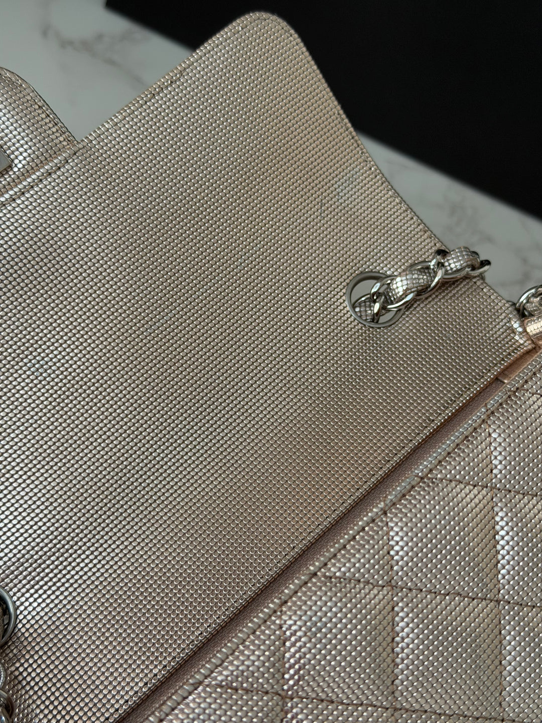 CHANEL series 21 16C 2016 Pixel Pinky Gold Calf Skin SHW Mini Rectangular Flap Bag