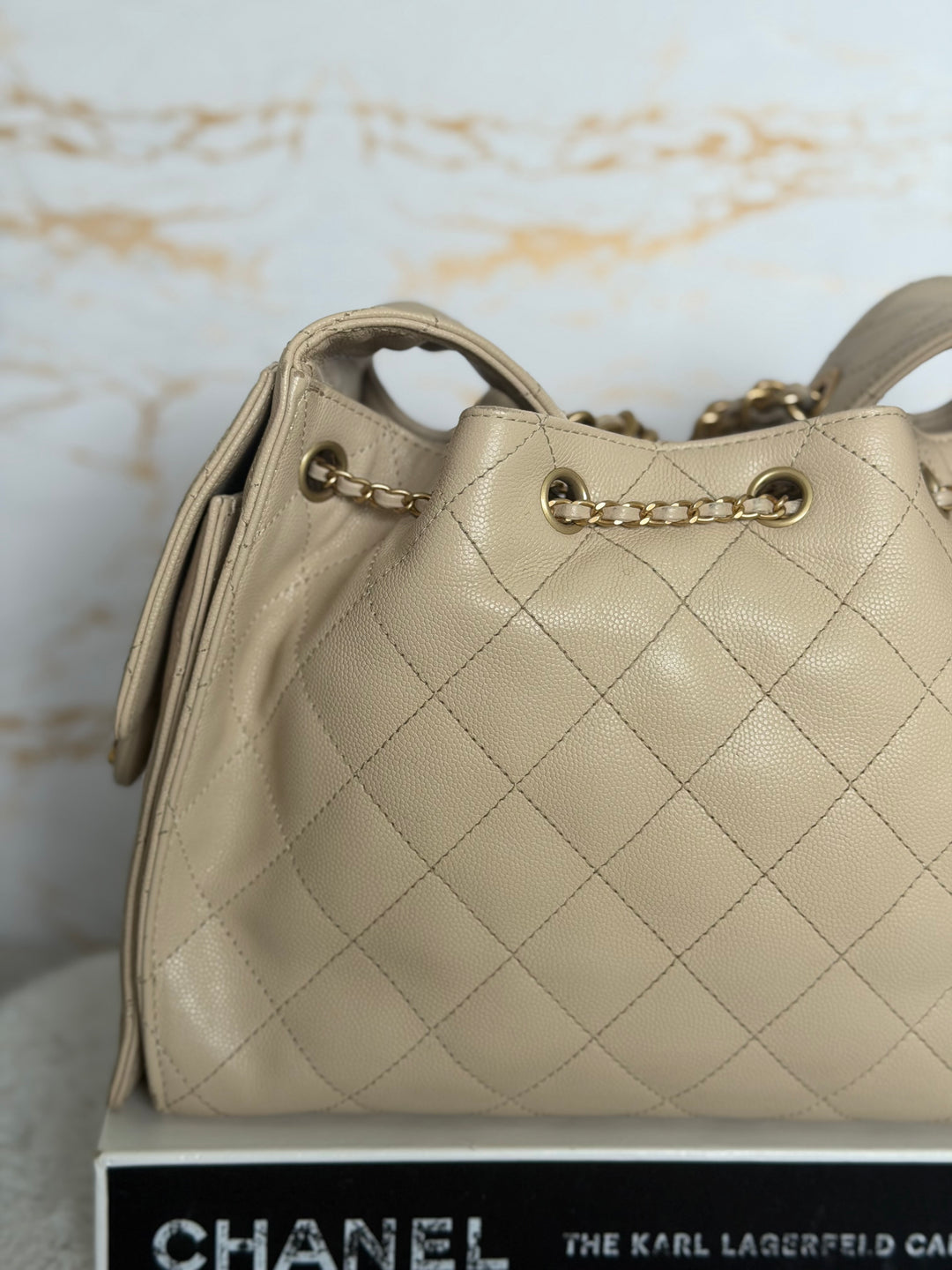 CHANEL Beige Caviar Aged GHW 25 Hobo Bag size SMALL 2025 25S collection