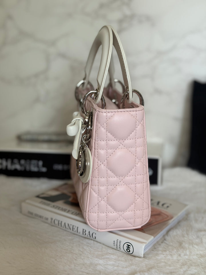 DIOR Mini Lady Dior Two Tone Latte and Rose Tendre SHW 2025