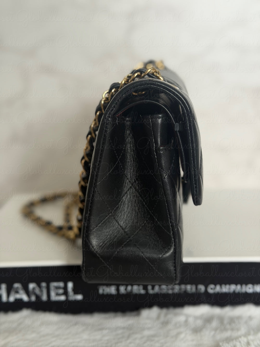 CHANEL Black Lambskin GHW SMALL Timeless Classic Double Flap Bag 2022 Microchipped