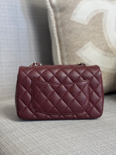 Load image into Gallery viewer, Chanel series 28 2019 Burgundy Lambskin Silver HW Mini Rectangular Flap Bag
